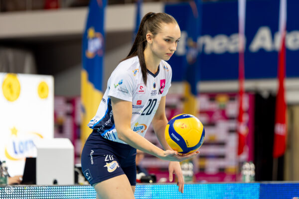 Szczecin 30.03.2026
Siatkowka mecz playoff Tauron Liga sezon 2025/2026 --- Polish volleyball top league playoff match in Szczecin: Chemik Police - PGE Budowlani Lodz
N/Z Katarzyna Partyka
Fot. Marcin Jasinski/Arena Akcji