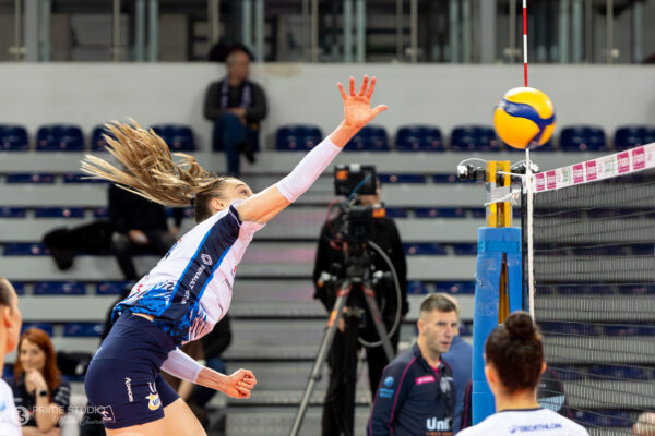 Szczecin 30.03.2026
Siatkowka mecz playoff Tauron Liga sezon 2025/2026 --- Polish volleyball top league playoff match in Szczecin: Chemik Police - PGE Budowlani Lodz
N/Z Weronika Gierszewska
Fot. Marcin Jasinski/Arena Akcji