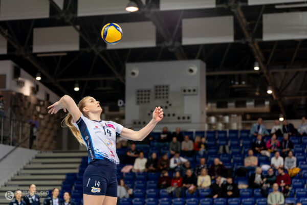 Szczecin 30.03.2026
Siatkowka mecz playoff Tauron Liga sezon 2025/2026 --- Polish volleyball top league playoff match in Szczecin: Chemik Police - PGE Budowlani Lodz
N/Z Natalia Medrzyk
Fot. Marcin Jasinski/Arena Akcji