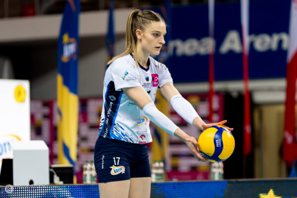 Szczecin 30.03.2026
Siatkowka mecz playoff Tauron Liga sezon 2025/2026 --- Polish volleyball top league playoff match in Szczecin: Chemik Police - PGE Budowlani Lodz
N/Z Weronika Gierszewska
Fot. Marcin Jasinski/Arena Akcji