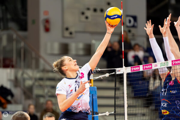 Szczecin 30.03.2026
Siatkowka mecz playoff Tauron Liga sezon 2025/2026 --- Polish volleyball top league playoff match in Szczecin: Chemik Police - PGE Budowlani Lodz
N/Z Julia Orzol
Fot. Marcin Jasinski/Arena Akcji