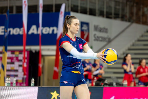 Szczecin 30.03.2026
Siatkowka mecz playoff Tauron Liga sezon 2025/2026 --- Polish volleyball top league playoff match in Szczecin: Chemik Police - PGE Budowlani Lodz
N/Z Paulina Damaske
Fot. Marcin Jasinski/Arena Akcji