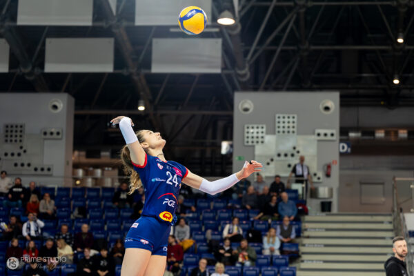 Szczecin 30.03.2026
Siatkowka mecz playoff Tauron Liga sezon 2025/2026 --- Polish volleyball top league playoff match in Szczecin: Chemik Police - PGE Budowlani Lodz
N/Z Paulina Damaske
Fot. Marcin Jasinski/Arena Akcji