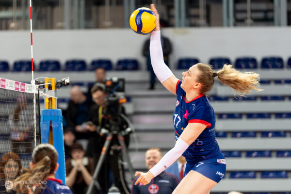 Szczecin 30.03.2026
Siatkowka mecz playoff Tauron Liga sezon 2025/2026 --- Polish volleyball top league playoff match in Szczecin: Chemik Police - PGE Budowlani Lodz
N/Z Maja Storck
Fot. Marcin Jasinski/Arena Akcji